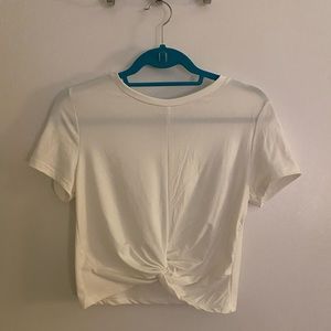 White crew neck crop top size medium